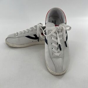 Tretorn Nylite Leather Sneakers Casual Womens Shoe 8.5 Preppy Street Red‎ Blue
